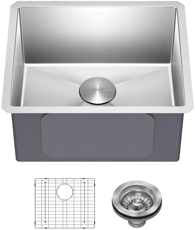 Kraus KHU101-21 stainless steel undermount sink with protective bottom grid