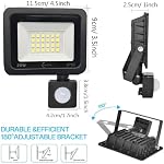 Mini LED Motion Sensor Flood Light Outdoor,Slim Design PIR Motion Detector IP66 Waterproof Security Light for Garage Yard Patio Pathway Porch (20W)