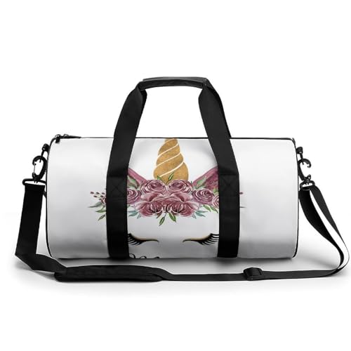 Sac de sport licorne rose de 45x23x23cm parfait pour la gym et le voyage