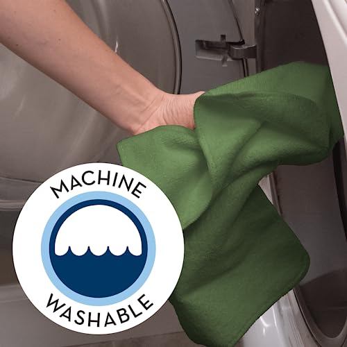 S&T Inc. Microfiber Gym Towels For Sweat, Yoga Sweat Towel For Home Gym, Microfiber Workout Towels For Gym, Olive Green, 16 Inch X 27 Inch, 6 Pack #TOP4