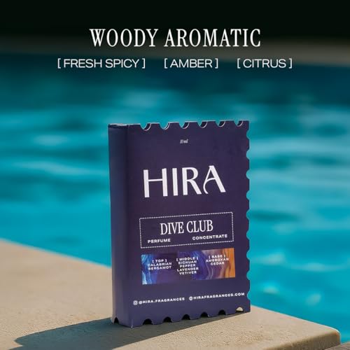 Image of HIRA Dive Club Perfume for Man 10 ml | Fresh Woody Musky Spicy Fragrance Eau De Parfum | Long Lasting Perfume for Men Luxury Scent | Mens Perfume | Birthday Gift for Men, Boys