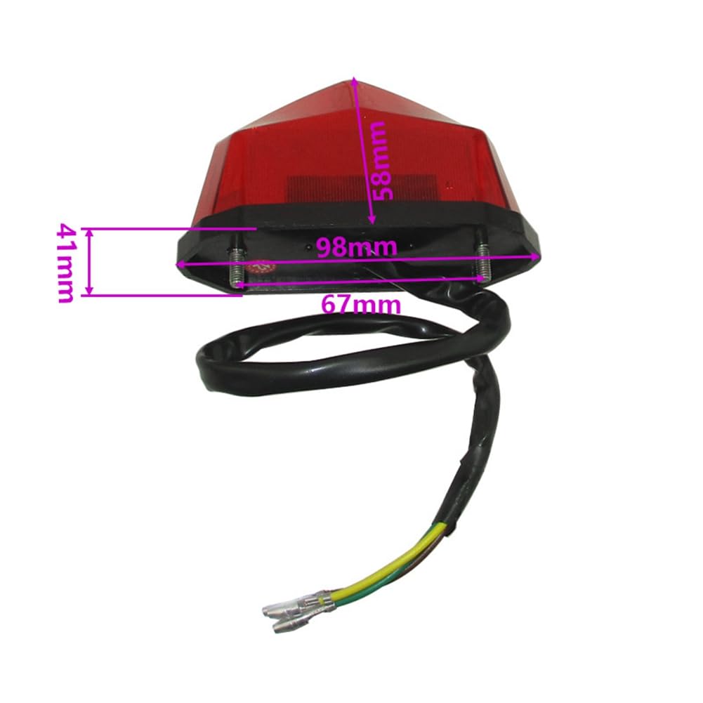 TC-Motor 12V LED Red Rear Tail Brake Light For 50cc 70cc 90cc 110cc Chinese ATV Quad 4 Wheeler NST Sunl Taotao Roketa Kazuma