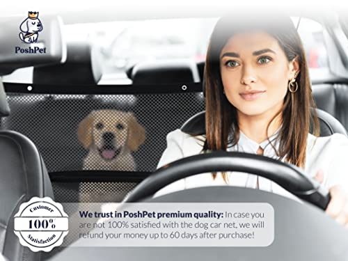 Poshpet Dog Barrier - Dog Travel Accessories - Tear Resistant & Easy To Install Pet Net - Suv Dog Barrier - Prevent Distraction - Universal Car Divider For Dogs #TOP6