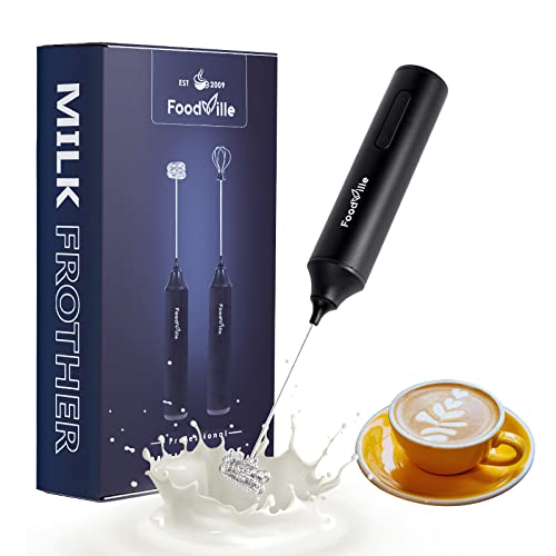Comparison: Best Rechargeable Handheld Milk Frother 2 FoodVille MF05 Rechargeable Milk Frother USB Charging Handheld Foam Maker with Stainless Balloon Whisk for Cappuccino, Latte, Bulletproof Coffee, Keto Diet, Protein Powder, Matcha (Black)