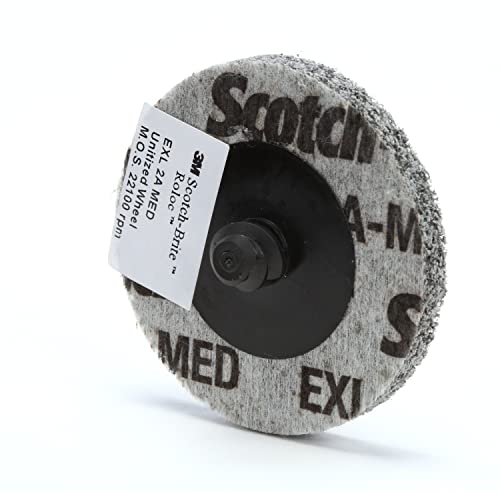Scotch-Brite Roloc EXL Unitized Wheel TR, TR Attachment, Aluminum Oxide, 2 Diameter, NH 2A Medium