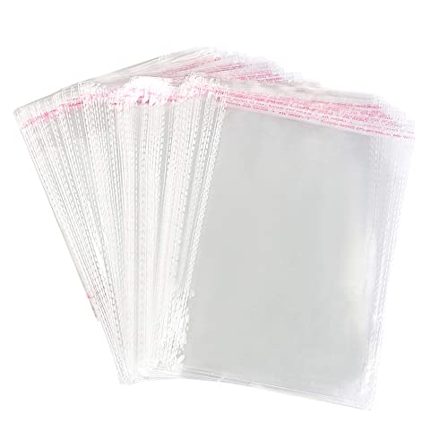 300 Stück 15*22CM Selbstklebend Plastiktüten Klein Tütchen Cellophantüten Flachbeutel Transparent Geschenktüten für Süßigkeiten Plätzchen Gebäck Schoolade Lutscher Schoolade Cover