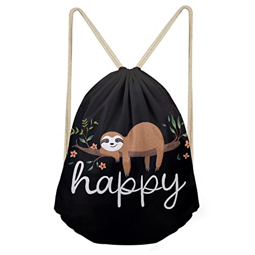 Wanyint Cute Sloth Drawstring Backpack Cinch Gym Backpack - Image 2