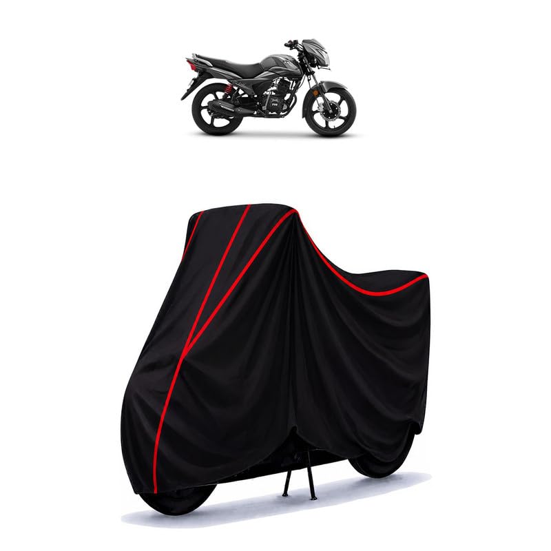 Image of TVS Victor Edge Water Resistant Bike Cover for All Motorcycles & Rain | Heavy Duty Taffeta Fabric | UV Protection, Dustproof, Scratchproof | All Weather Two Wheeler Body Cover with Elastic Bottom