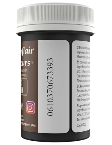 Sugarflair Food Colouring Paste Dark Brown, Concentrated Spectral Food Colouring for Buttercream, Sugar Paste, Royal Icing, Cake Mixes, Macarons and More! - 25g