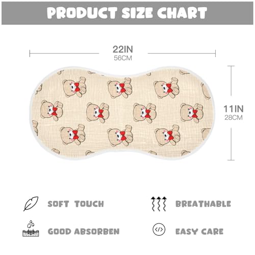Snuggle Bears Muslin Baby Burp Cloths - Super Absorbent and Soft Burping Rags - Cotton Burp Clothes Set for Boys and Girls, 2 Pack2