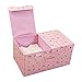 HSBAIS Kosz do przechowywania z tkaniny składany, kosz do przechowywania kosz do przechowywania z pokrywką pudełko do przechowywania sześcian do zabawek dla dzieci, wiśnia_50 x 30 x 25 cm