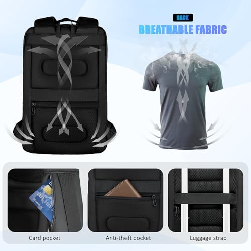 Slim Laptop Backpack for Men, Smart Business Backpack with Scratch Resistant Shell,Commute Backpack Waterproof fit 15.6 Inch Laptop with 3.0 USB,Ideal for Working,Travel, Commuting, Daily4