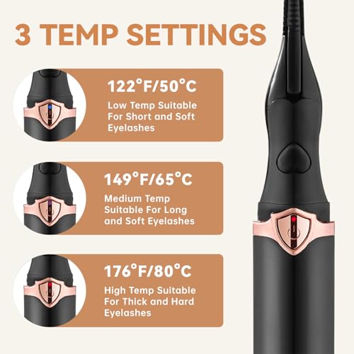 Recourbe-cils chauffant électrique rechargeable USB avec 3 températures - 4
