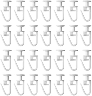 Graplan Curtain Hooks Plastic 100 Pcs Curtain Track Glider Hooks 11 mm Curtain Rail Hooks Curtain Rail Gliders for Window Door Shower Curtains