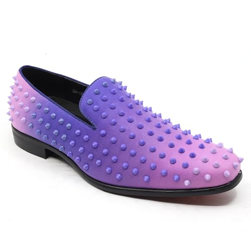 Men's Fashion Smoking Gradient Spike Dress Tuxedo Loafers Slip On