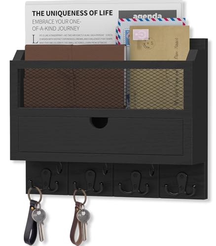 Nekon Mail Organizer with Drawer for Wall, 12