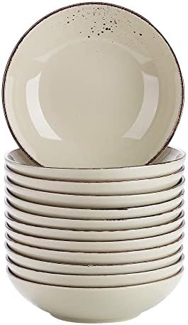 vancasso Haruka Pasta Bowl Set of 4, Porcelain Salad Bowl, 34 Ounce Soup Bowl and Large Serving Bowl, Black (8.9in Diameter x 1.75in High)