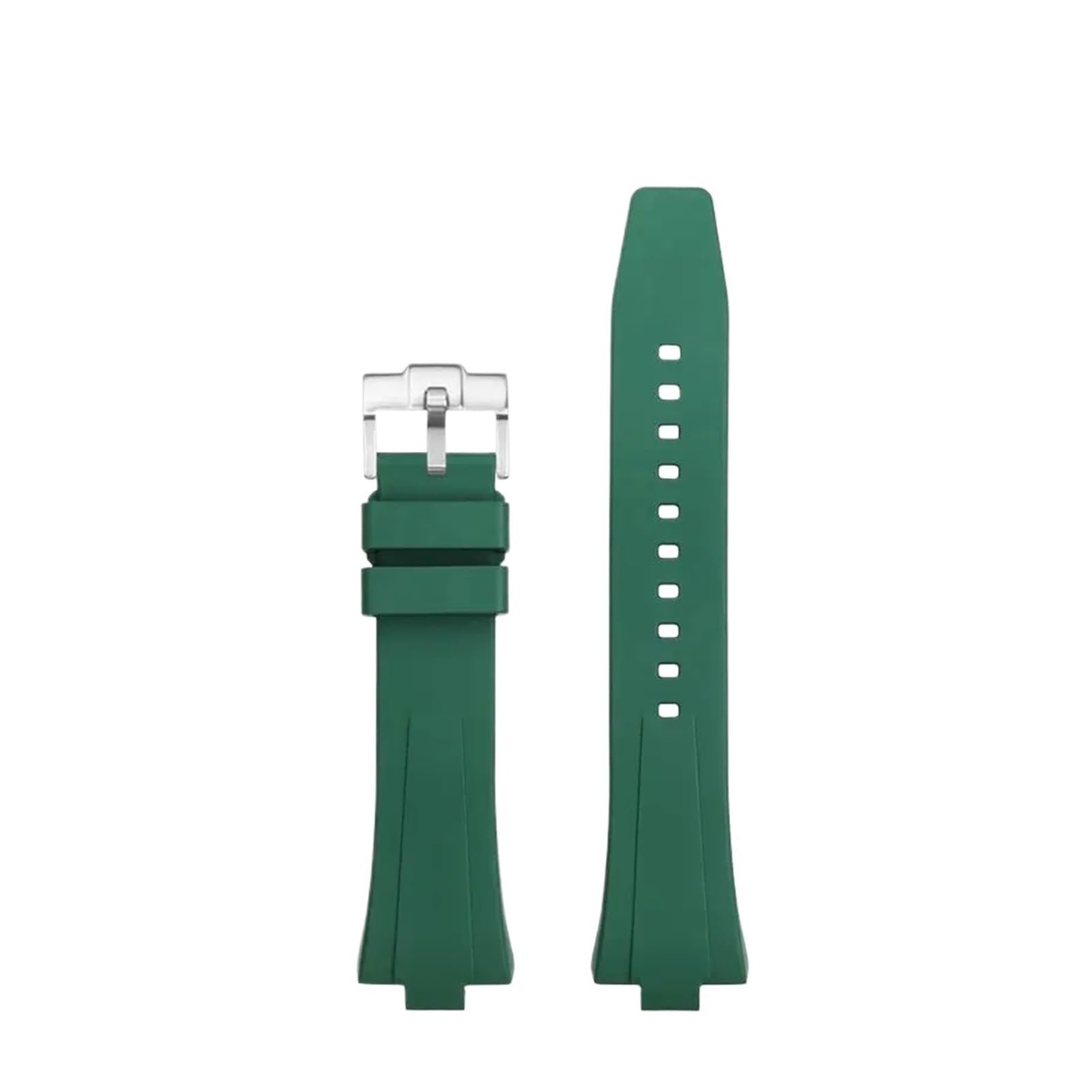 Bracelet montre FKM de qualité premium compatible NJ-0150 couleur vert argent