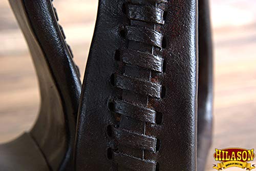 Hilason Western Saddle Bell Dark Oil Leather Horse Saddle Stirrups #TOP2