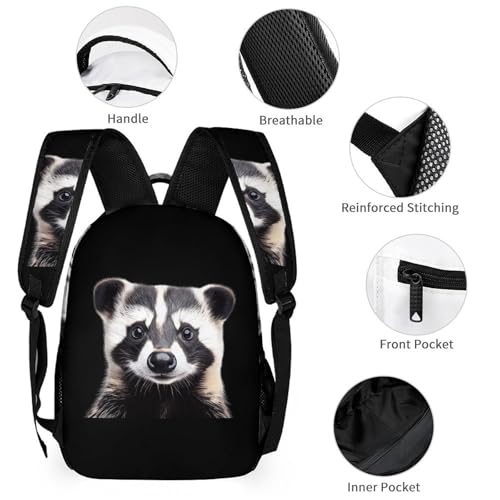 Badger Cute Backpacks Set Lightweight Lunch Bag Aesthetic Pencil Cases for Travel Work3