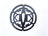 New pattern Japanese Samurai Sword Fittings- Iron Tsuba (Guard) for Katana Wakizashi (TT066-TT069) (Black TT066, iron tsuba)