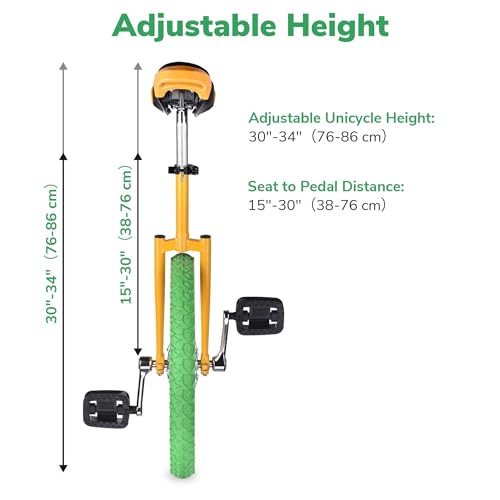 Image of AW 16 /18 /20 /24 Inch Wheel Outdoor Unicycle Adjustable Seat Exercise Bicycle Fit Adults Kids Outdoor Sports Fitness Exercise, for Choice