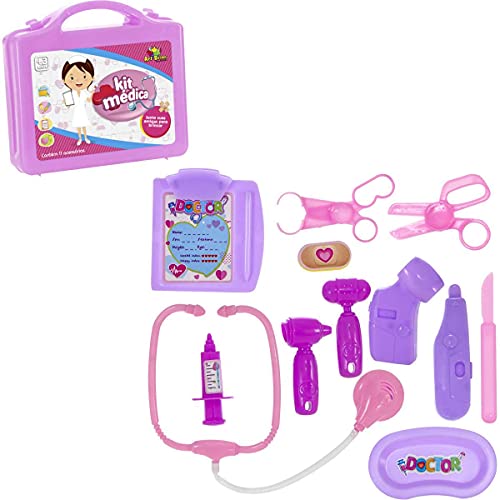 Maleta Kit Médico, Art Brink, Rosa, 11 Peças