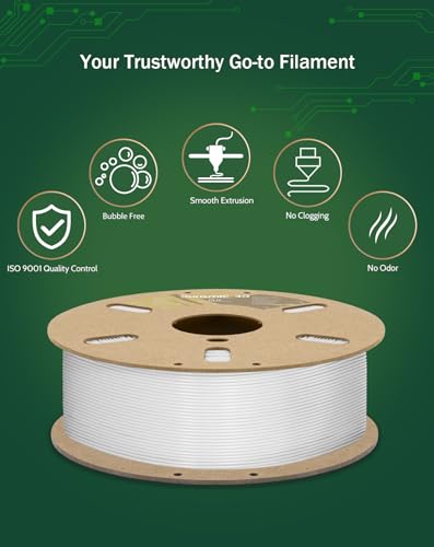 Image of DURAMIC 3D PLA Filament Basic for 3D Printer Neatly Wound Easy Printing | 3D Printing Filament 1.75mm, Dimensional Accuracy + /- 0.02 mm, Fit Most FDM 3D Printers 1KG PLA White