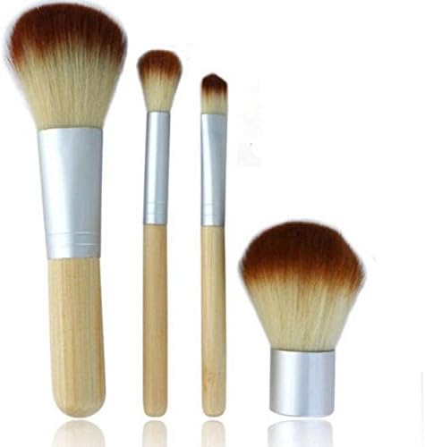4 PCS Pro Makeup Cosmetic Foundation Powder Blush Brush Set Kit makeup brus Kabuki Brush Kabuki September eye makeup tips - 4PCS Makeup