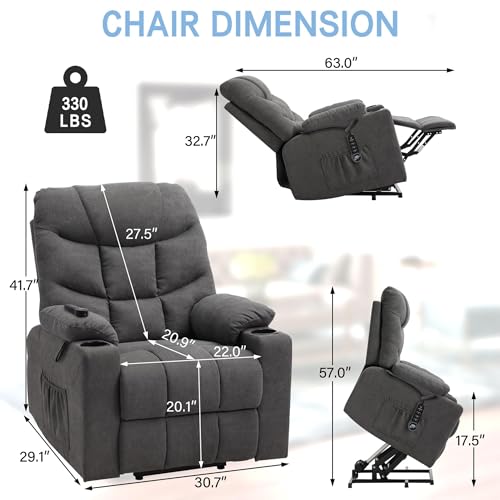 Sillón reclinable eléctrico con soporte para teléfono miniatura 2