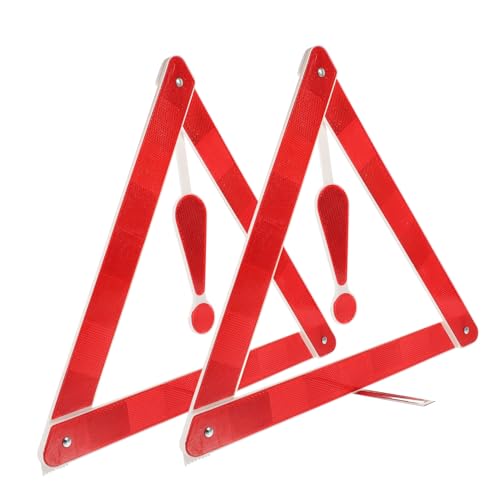 HONMEET 2 pezzi Kit Segnali Auto Omologati Pieghevoli Resistente Vento Segnale Avvertimento Stradale per Emergenza e Assistenza Veicoli