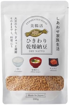 乾燥納豆 180g×1袋 国産大豆100％ 無添加 フリーズドライ納豆 ひきわり ふりかけ スナック 常温長期保存 非常食 防災 食品 備蓄