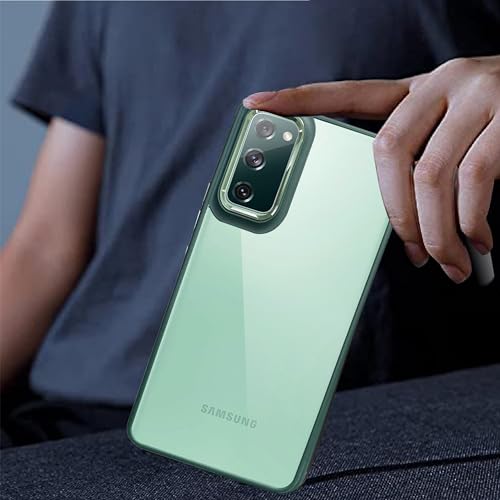 Image of A rtistque Ultra Hybrid Clear Back Cover Case for Samsung Galaxy S20 FE | Drop Protection | Transparent | Smooth TPU Sides - Green