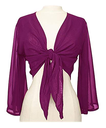 Image of Indian Trendy Women's Flair Wrap Tie Top Chiffon Choli Blouse Belly Dance Gypsy Bolero Shrugs Cardigan