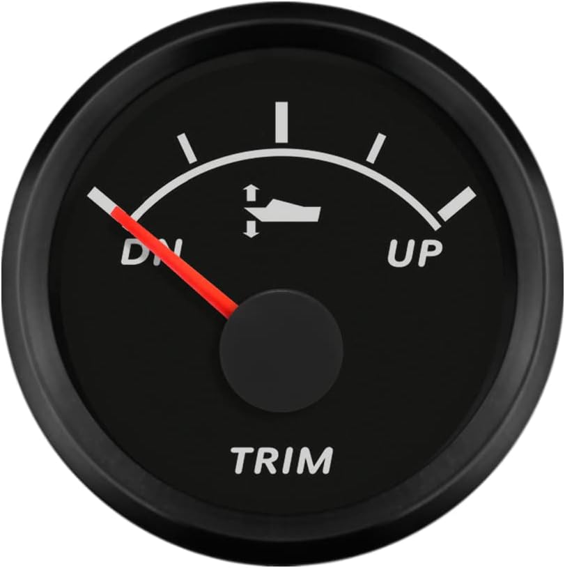 ELING 52mm Trim Gauge Meter 0-190ohm UP-DN with Red Backlight 9-32V for Car Motorcycle (Right White+Stainless Steel)