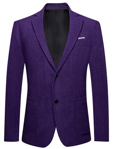 Image of Barry.Wang Men's Vintage Corduroy Blazer Jackets Business Casual Sport Coat | 2 Button,Notch Lapel,Patch Front Pockets,Regular Fit,Daily Wear,Office,Country Western Style,Church Gathering,Homecoming