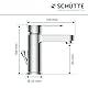 Schütte ELEPHANT Waschtischarmatur, elegante Mischbatterie inkl. Ablaufventil fürs Badezimmer, Wasserhahn Bad mit Exzenter-Gestänge, Badarmatur Waschbecken chrom, 34210