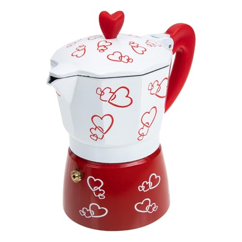 IMIKEYA Cafetera Moca de Aluminio Roja de 150ml para Uso en Casa y Oficina, Fácil de Usar y Almacenar, Ideal para Aficionados al Café Espresso