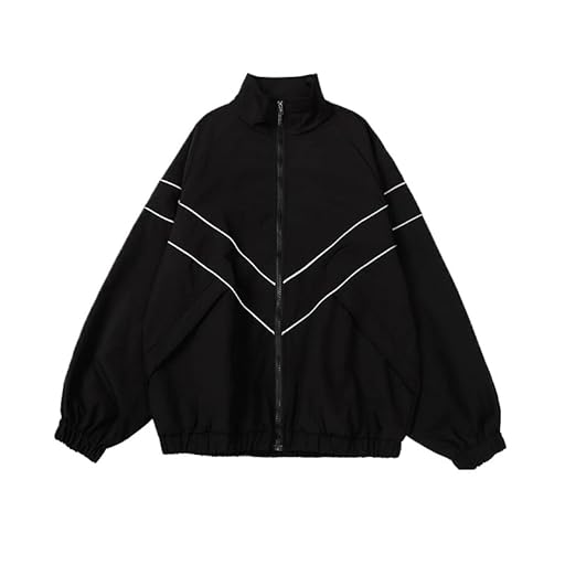 Chaquetas cortavientos para mujer, estilo Grunge, estilo vintage Y2K, estilo vintage, estilo cibernético, punk, gótico, ropa de abrigo Dark Academia, Negro -, S | Ya disponible en tu tienda friki favorita! En mundofriki.es!