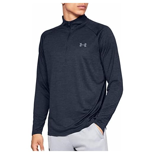 Under Armour Men's Tech 2.0 1/2 Zip-Up Long Sleeve T-Shirt , Academy Blue (409)/Steel , Large