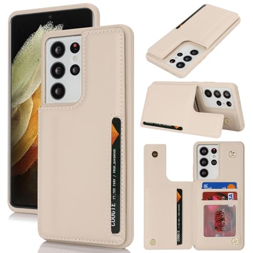 Étui Galaxy S21 Ultra anti-piratage RFID beige pratique