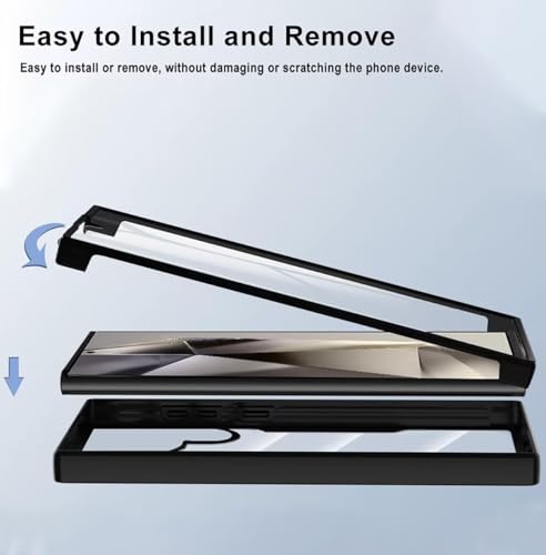 Comaku Cover Per Samsung Galaxy S25 Ultra, 360 Gradi Rugged Custodia Antiurto Case Con Protezione Integrata Dello Schermo, Rugged Doppia Bumper Trasparente Case Integrale Cover - Rosa - 3