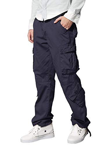 Image of Match Men's Wild Retro Multi-Pockets Utility Casual Cotton Cargo Trousers #3357