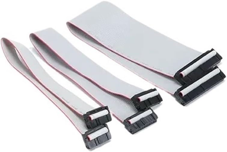 Flat Ribbon Cable,Ribbon Cable,Gray Flat Ribbon Cable 2PCS 2.54MM Gray Flat Ribbon Data Cable Pitch FC-6/8/10/14/16/20/26 PIN 30CM(2X8 16P)(2x13 26p)