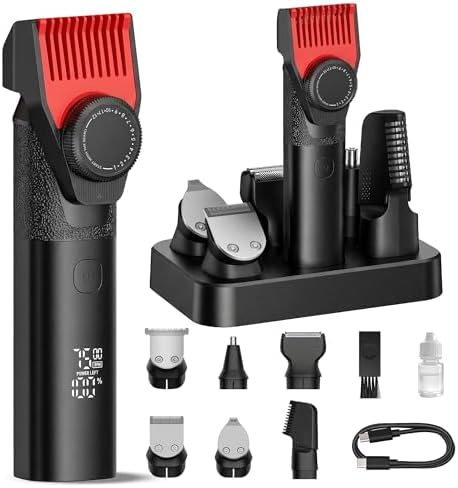 Prettywill Beard Trimmer for Men, Cordless Waterproof Grooming Ra...