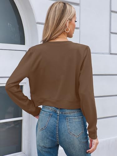 Image of Heymoments Women's Thin Shrugs Long Sleeve Lightweight Cropped Tops Open Front Cardigan for Dress S-2XL