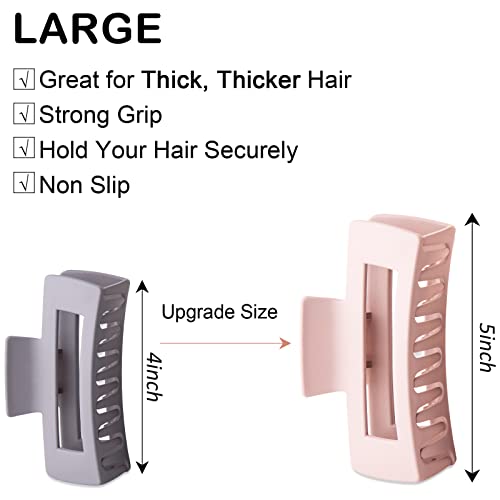 Bmobuo Extra große Haarklammern für starken Halt – XL Jumbo-Haarspangen, matt, 4 Stück, übergroße riesige Clips für langes lockiges Haar für Frauen