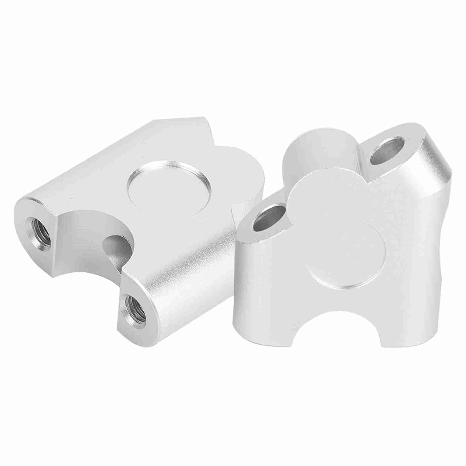 Yosoo Health Gear Rehausse de Guidon Universel, Alliage d'Aluminium CNC, Chrome, 35 mm de Hauteur, 20 mm de Recul, 2 Pièces