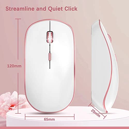 Wireless Keyboard Mouse Combo, J Joyaccess 2.4G Usb Compact And Slim Wireless Keyboard And Mouse Combo For Pc, Laptop,Tablet,Computer Windows-Rose Gold #TOP5