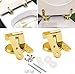 Loszaral Gold Toilet Seat Hinges, Universal Fit, Complete Installation Kit, Premium Zinc Alloy, Anti-Corrosion Nylon Nuts, Adjustable Fittings